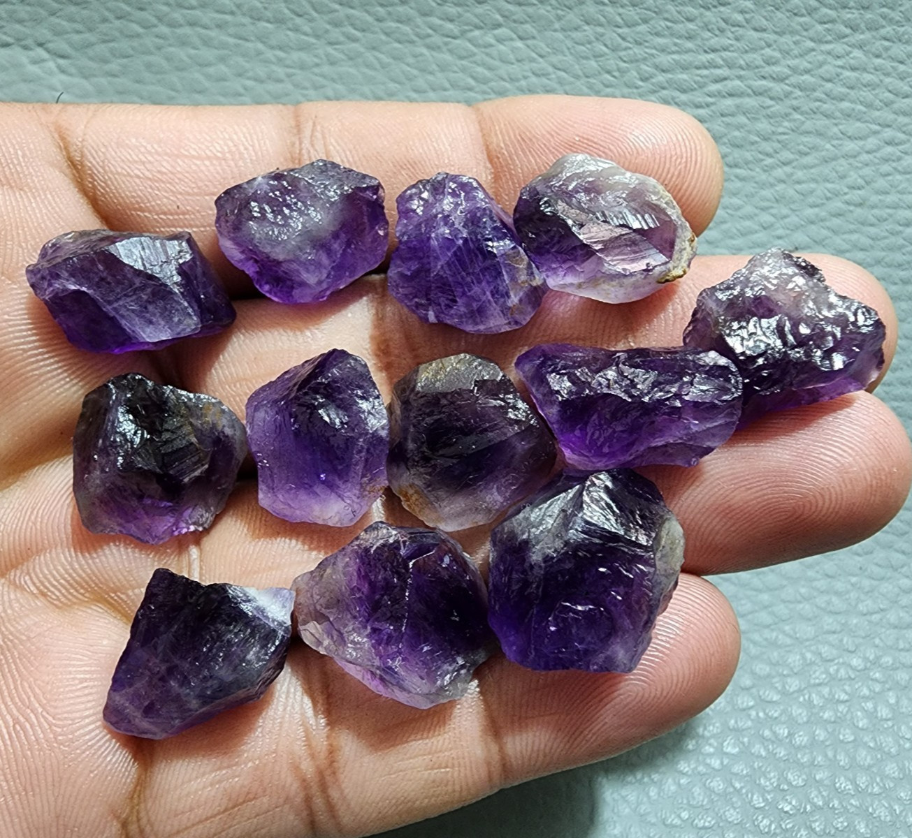 12 Pcs Excellent Purple Amethyst Rough Gemstone Raw Size 18-20 MM Crystal Rough