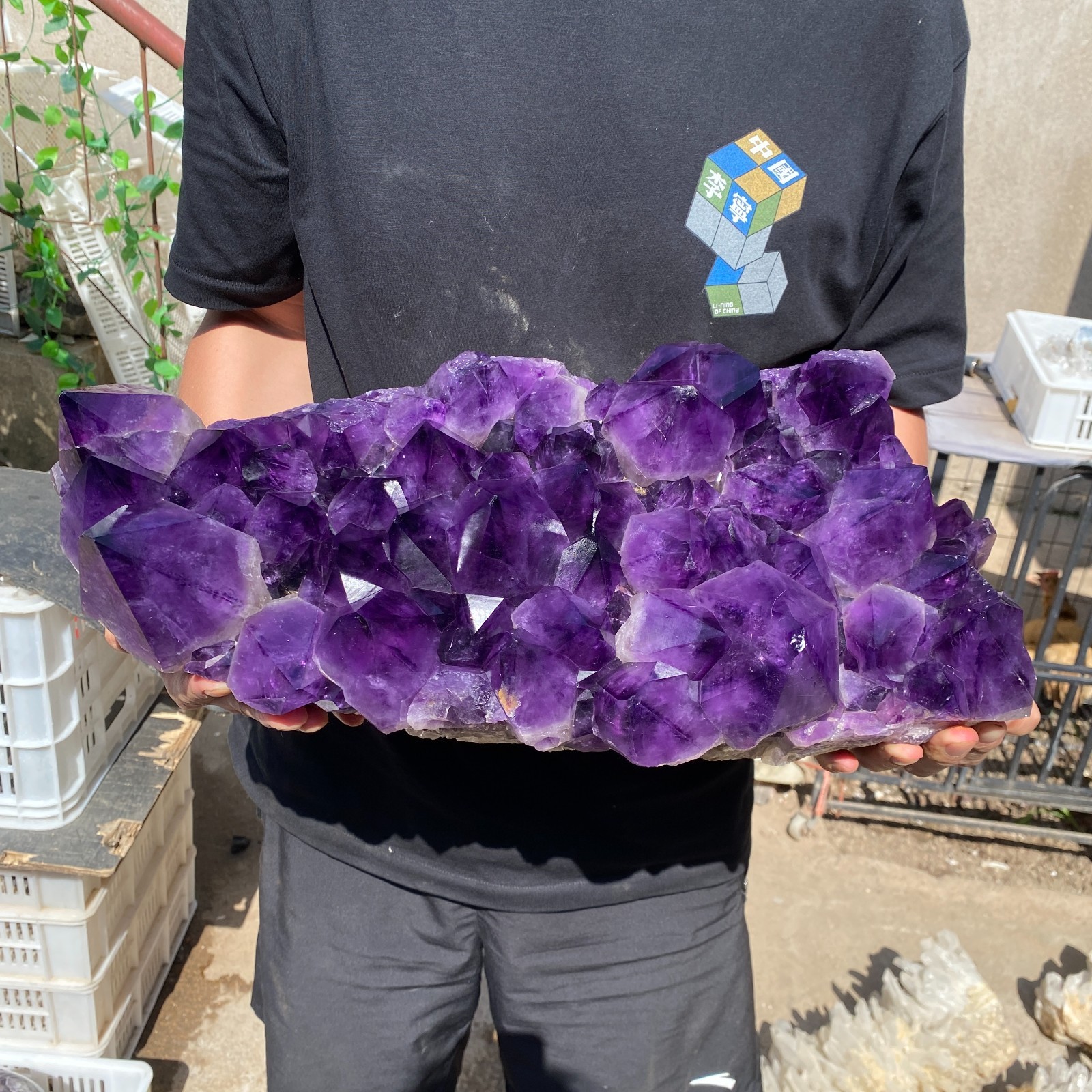 52.3lb Natural Amethyst geode quartz crystal cluster specimen Healing