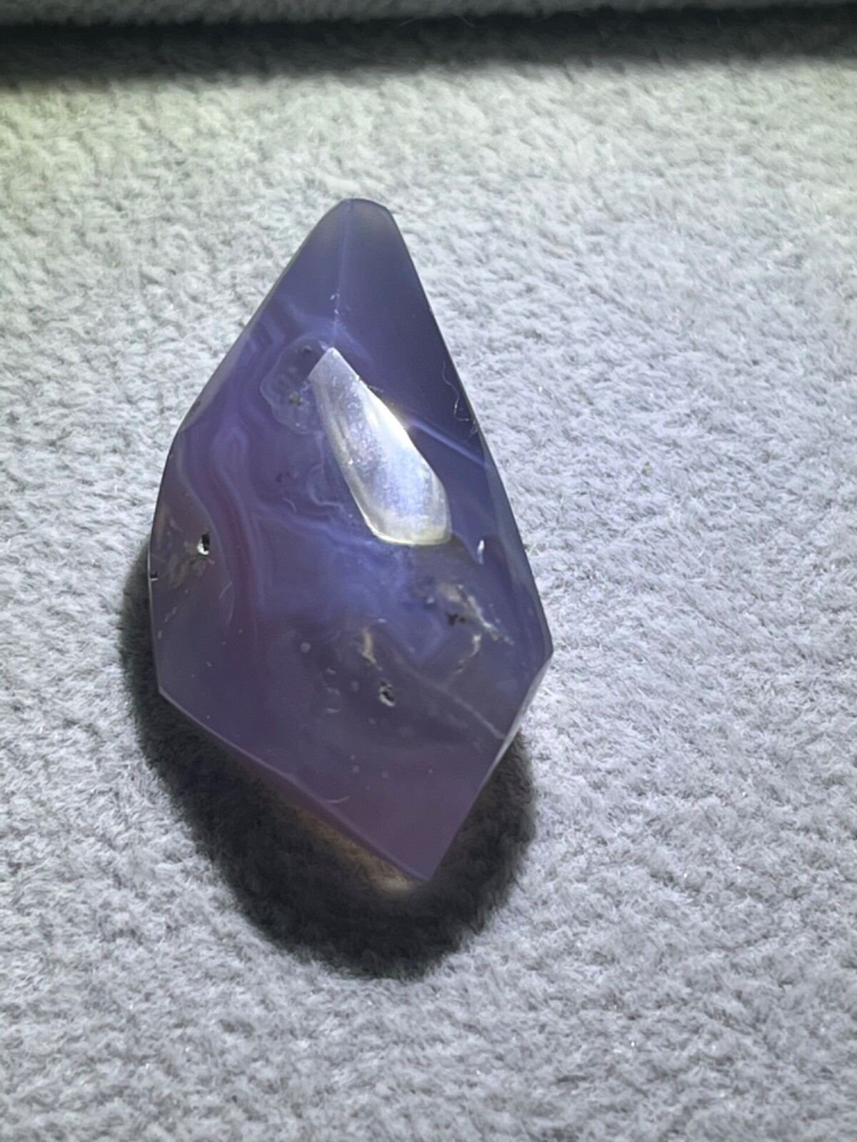 Purple chalcedony 43.55 ct Unique Handmade polished crystal. origin Indonesia