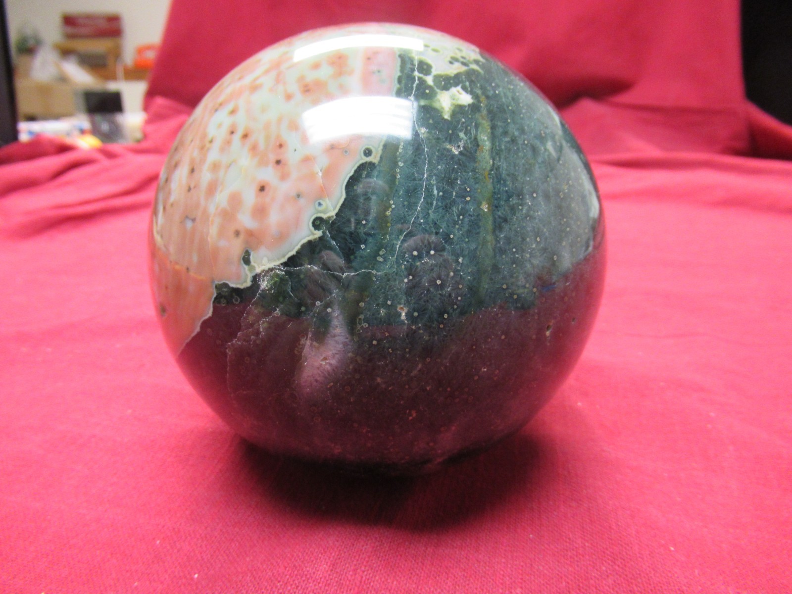 Natural, Colorful, Round, Polished Agate Healing Stone! Madagascar! With Defects