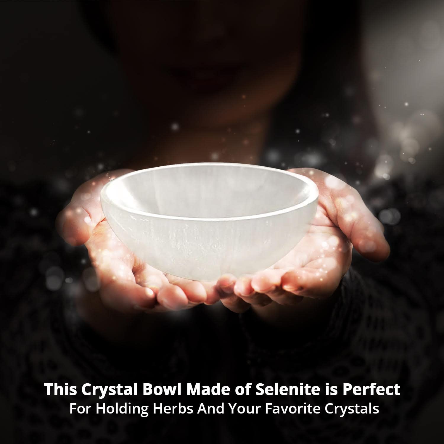 WBM Selenite Crystal Bowl – 4 Inch for Smudging, Healing and Recharging Cryst…