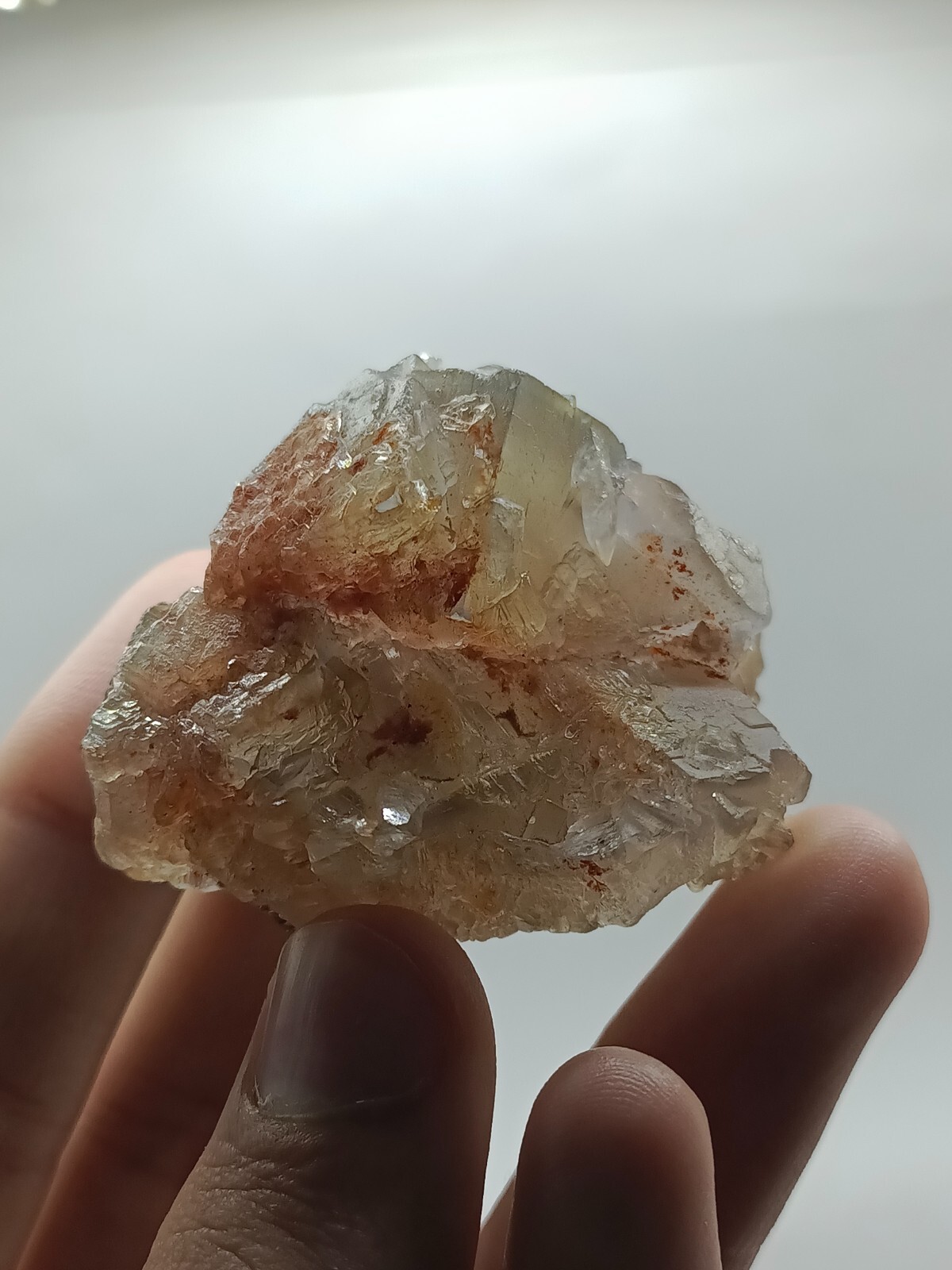 68g Natural Iridescent Blue Phantom Fluorite Crystal Mineral Specimen