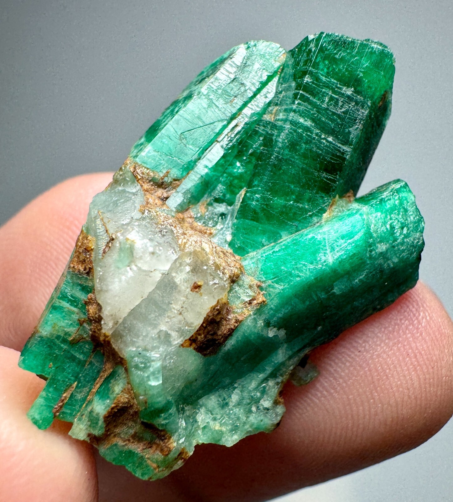 Panjshir Green Emerald Crystals Bunch With Quartz @AFG. 38 Carat