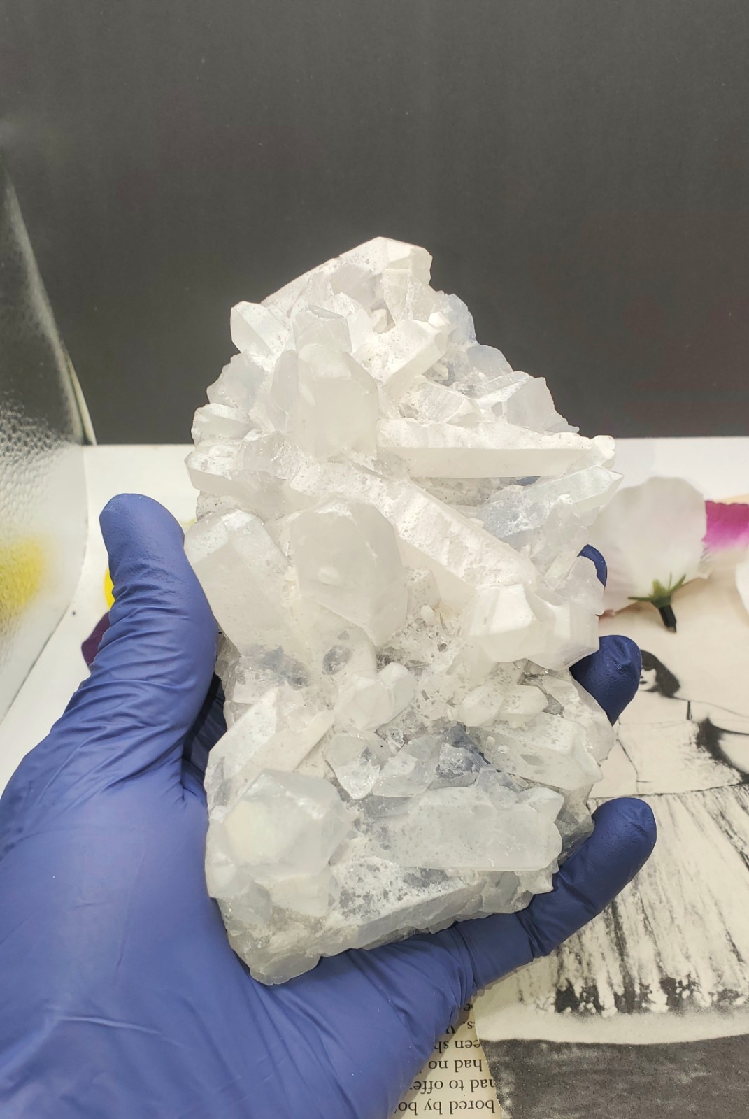 Dumortierite in Quartz Cluster Specimen Brazil 442g