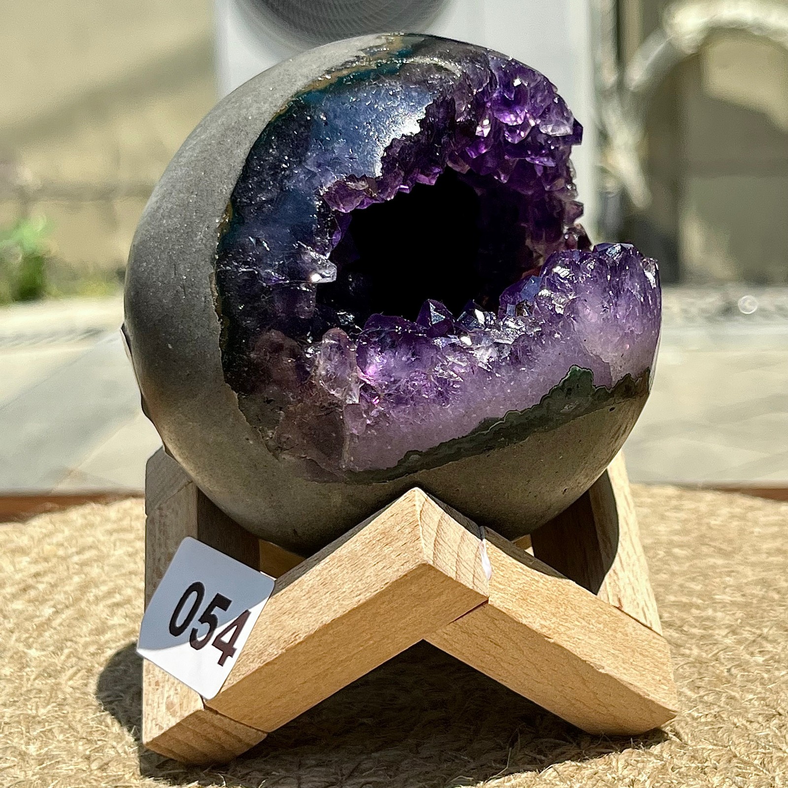573 g Purple Amethyst Cave Smiling Mouth Quartz Cluster Home Office Display