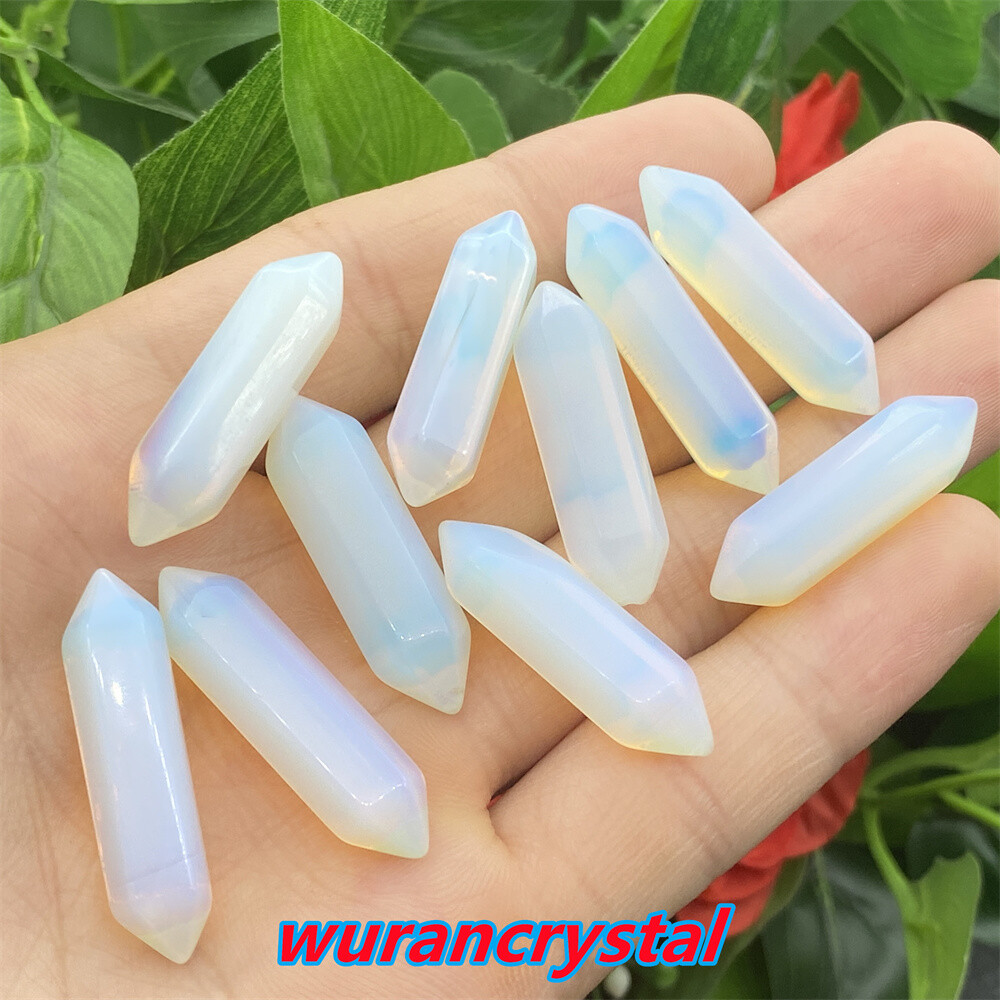A+ Obelisk Opalite Quartz crystal skull Wand Double Point Healing DIY gift 10pcs