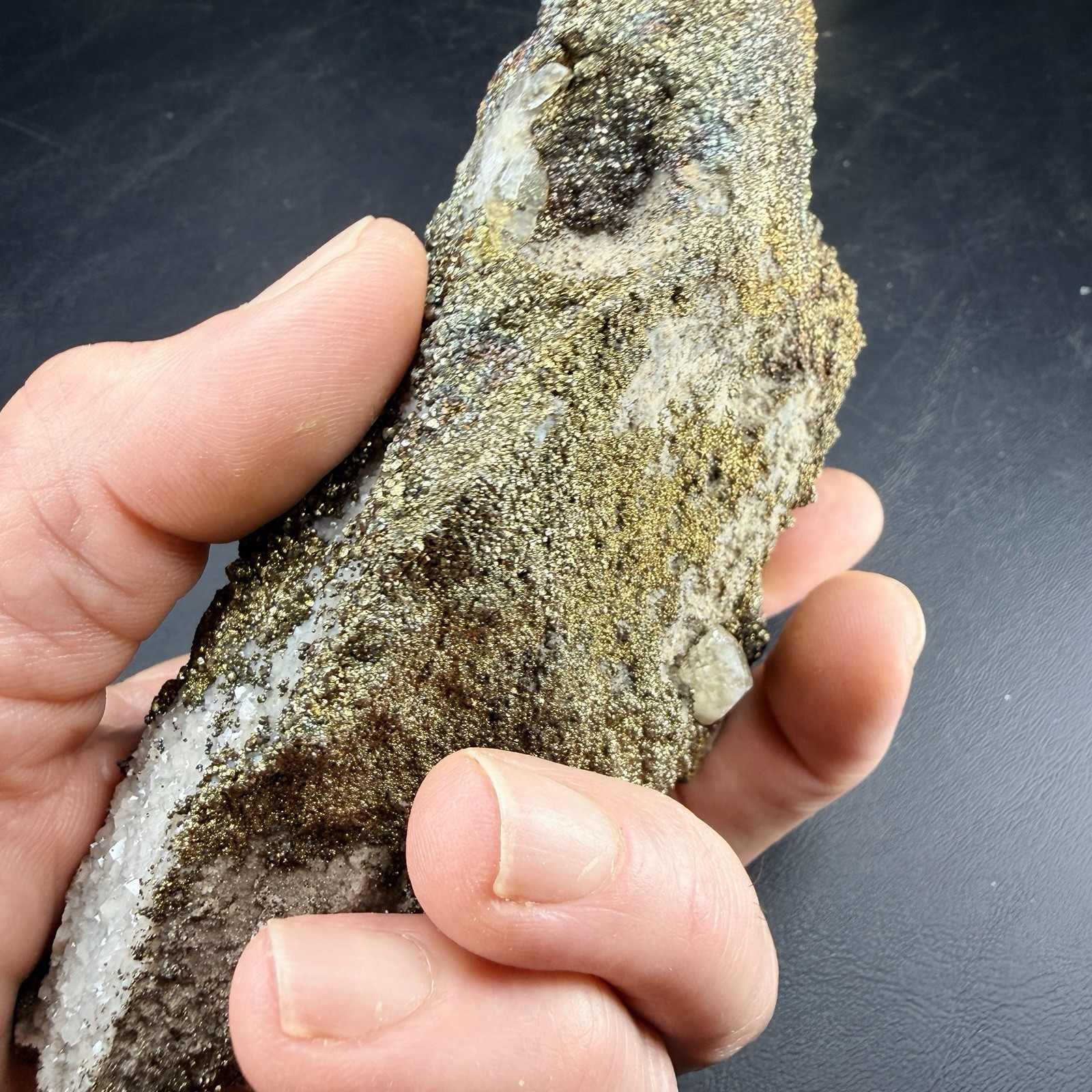 Iridescent Chalcopyrite Calcite Crystals on Matrix / Missouri *Video