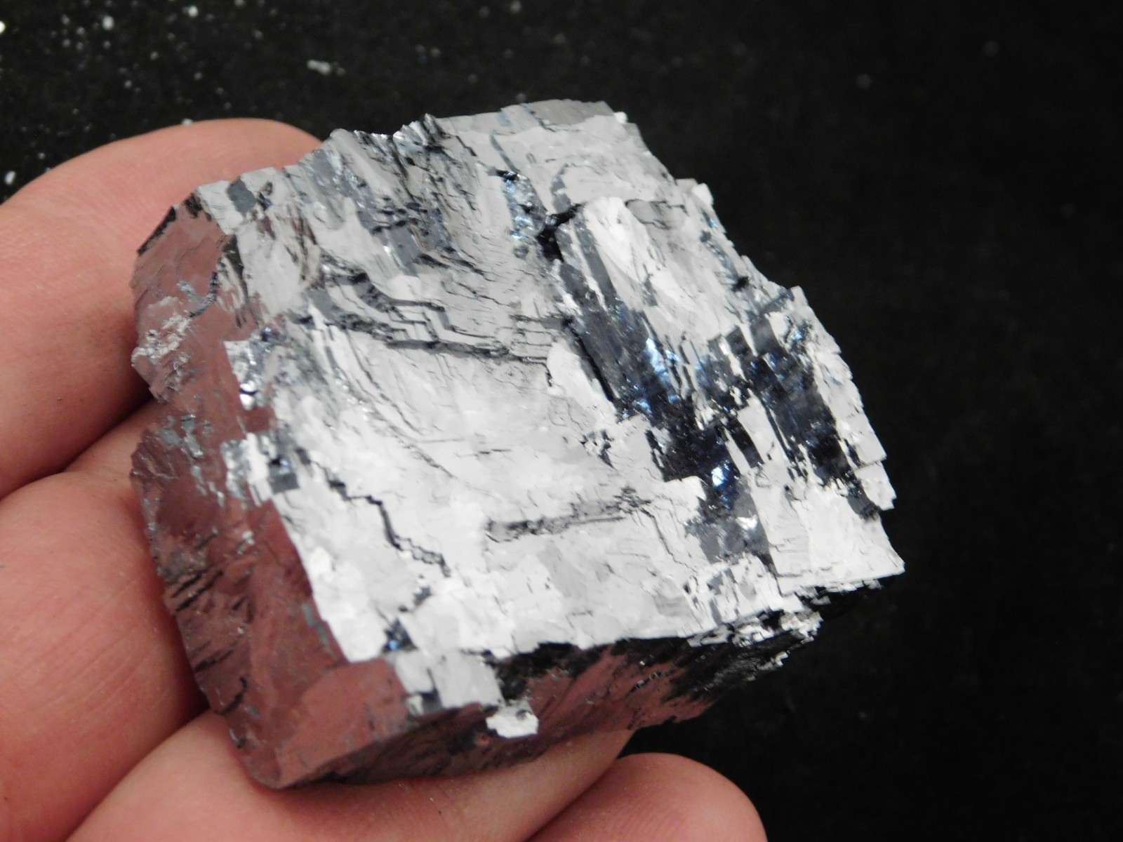 Larger! Super Heavy! Stepped GALENA Crystal CUBE 100% Natural Missouri 205gr