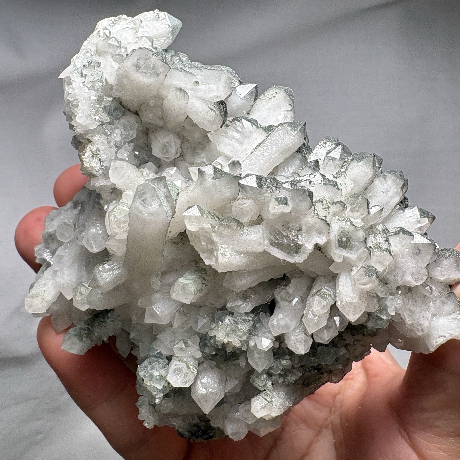 Natural Chlorite Quartz w/ Fluorite Cluster Specimen Inner Mongolia Specimen