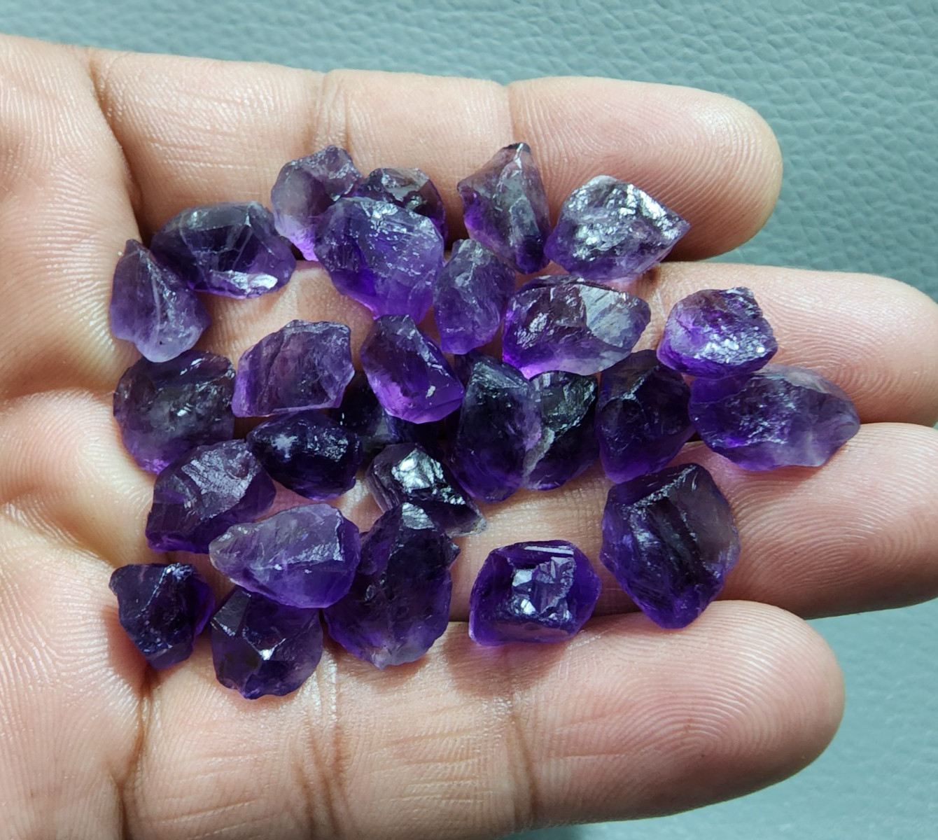Raw Size 11-15 MM Beautiful Purple Amethyst Rough Gemstone 30 Pcs Crystal Rough