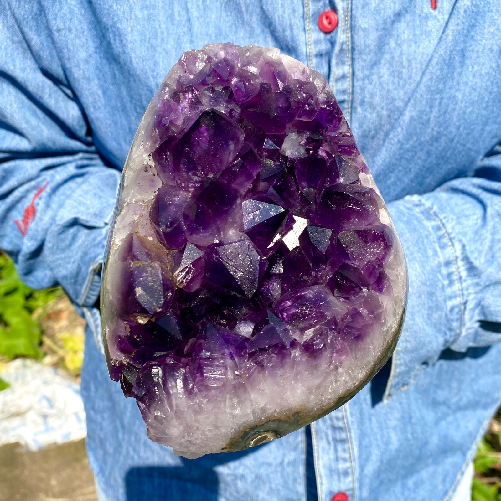 3.5LB Natural Amethyst geode quartz cluster crystal specimen Healing