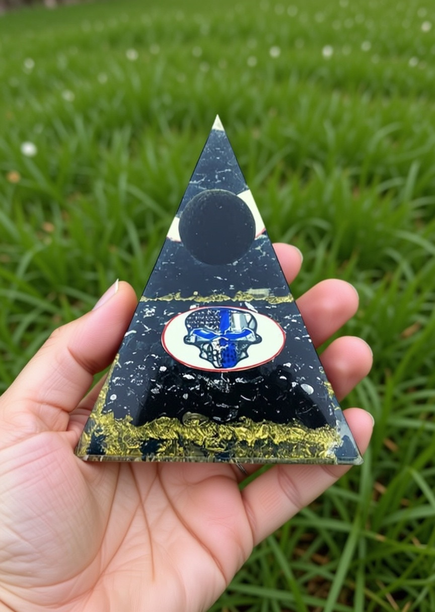 Handmade Black Tourmaline Orgone Pyramid EMF Blocker Crystal Energy Generator
