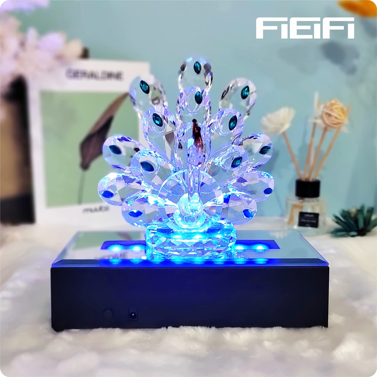 6 Inch Rectangular LED Display Stand Base For 3D Crystal Art Colorful Light Lamp