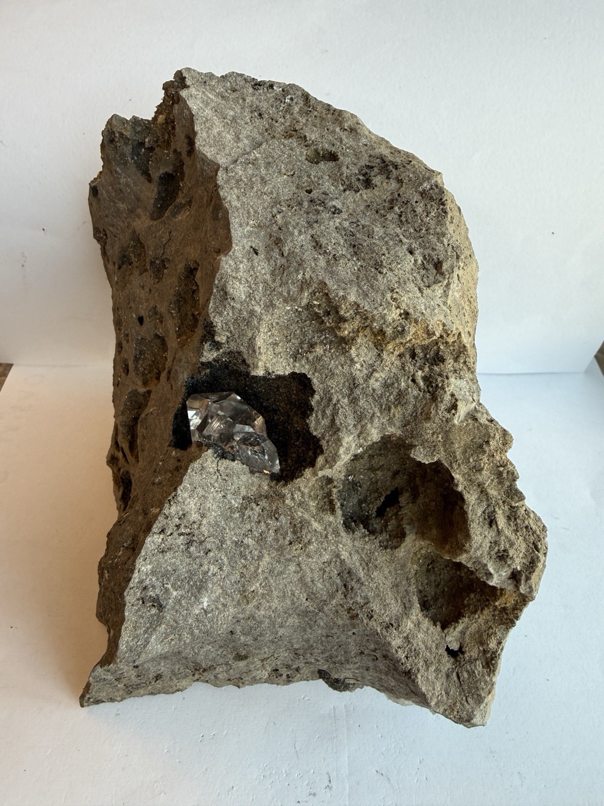 Huge 6 lb Herkimer Diamond Quartz Crystal in Matrix Specimen 6″ Tall NY Mineral