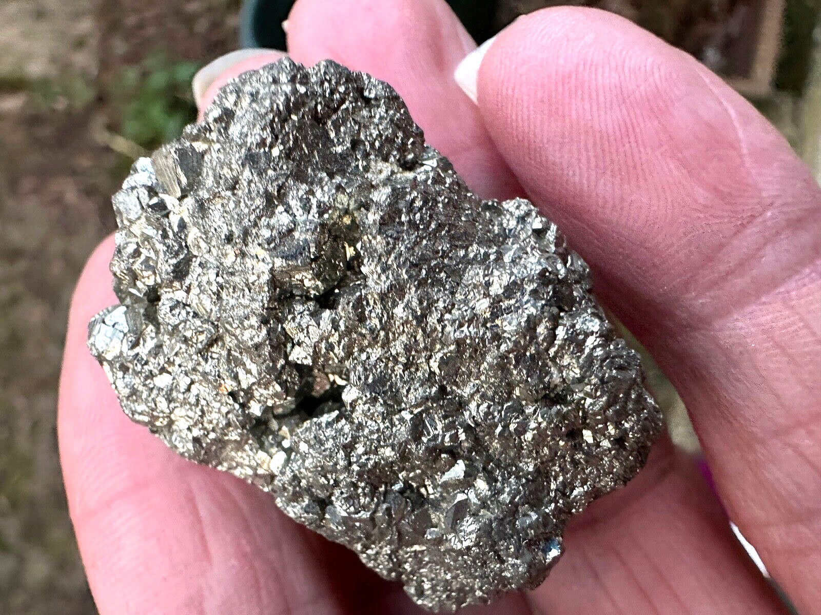 IRON PYRITE FOOLS GOLD ROUGH STONE TINY PYRITE CUBES 37mm x 28mm x 23mm ID CARD