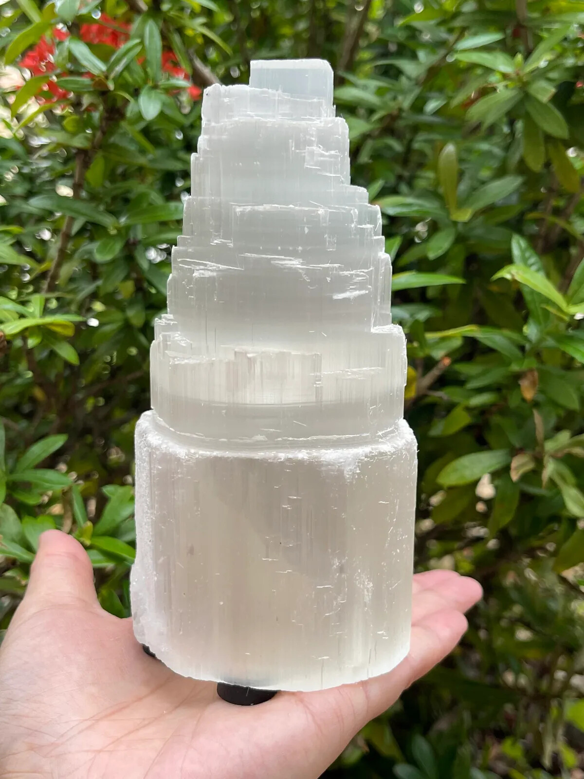 Selenite Skyscraper Lamp, 6″, 8″, 10″, 12″, 16″ Tall Selenite Tower Lamps