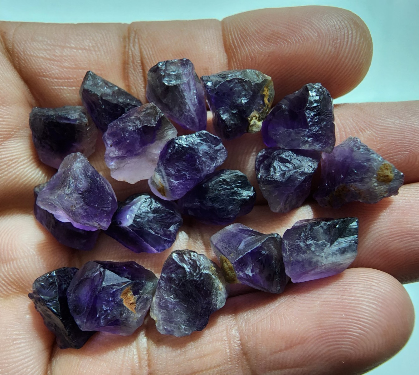 18 Pcs Attractive Purple Amethyst Rough Gemstone Raw Size 10-14 MM Crystal Rough