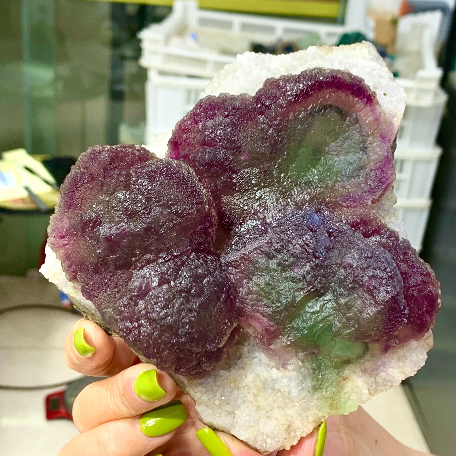 105G Rare transparent purple cubic fluorite mineral crystal sample/China