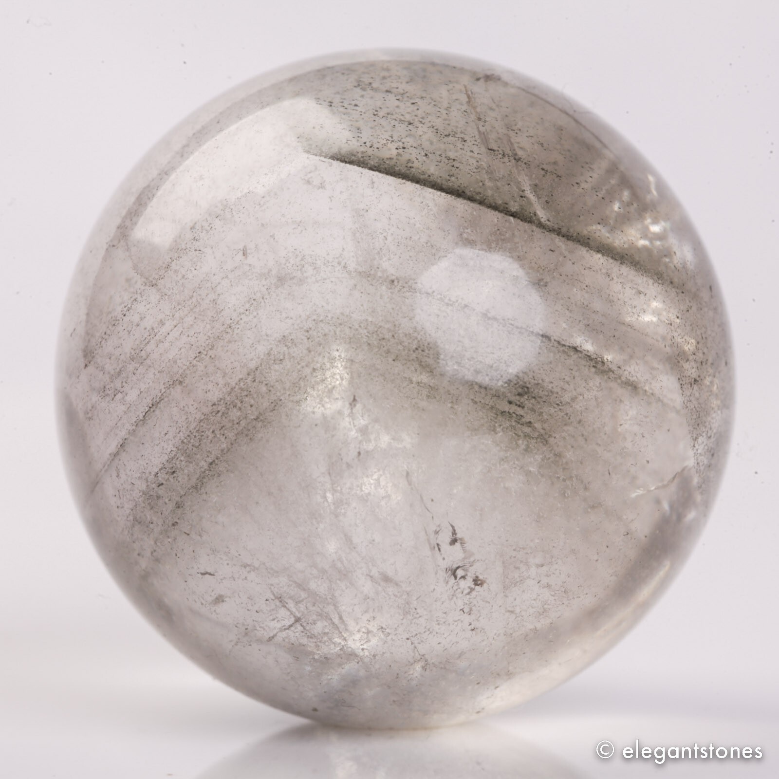 69g36mm Natural Garden/Phantom/Ghost/Lodolite Quartz Crystal Sphere Healing Ball