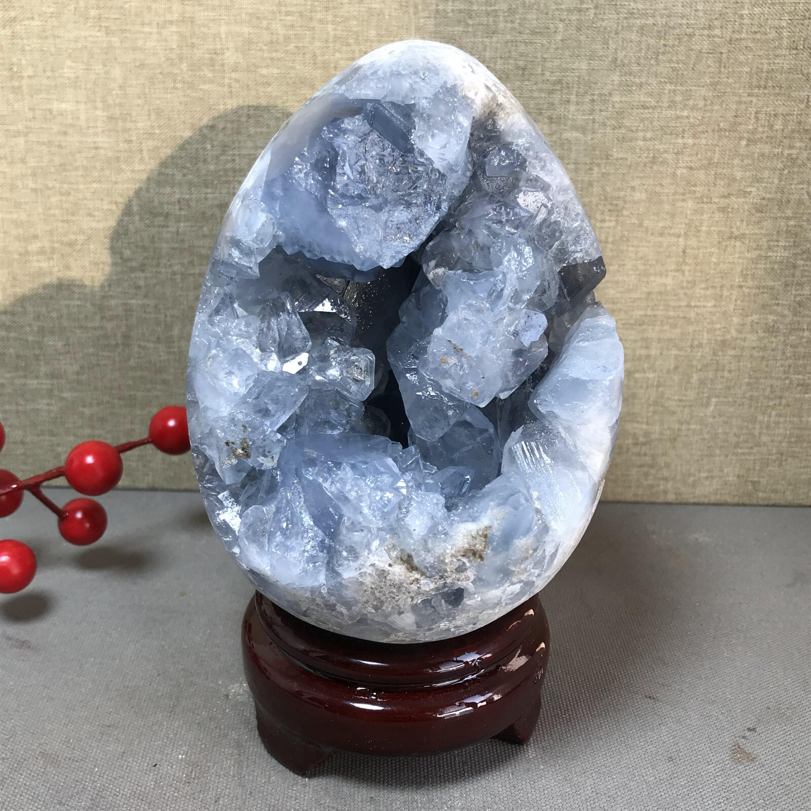 1.96kg Natural Raw Blue Celestite Crystal Quartz Cluster Geode Specimen A4510