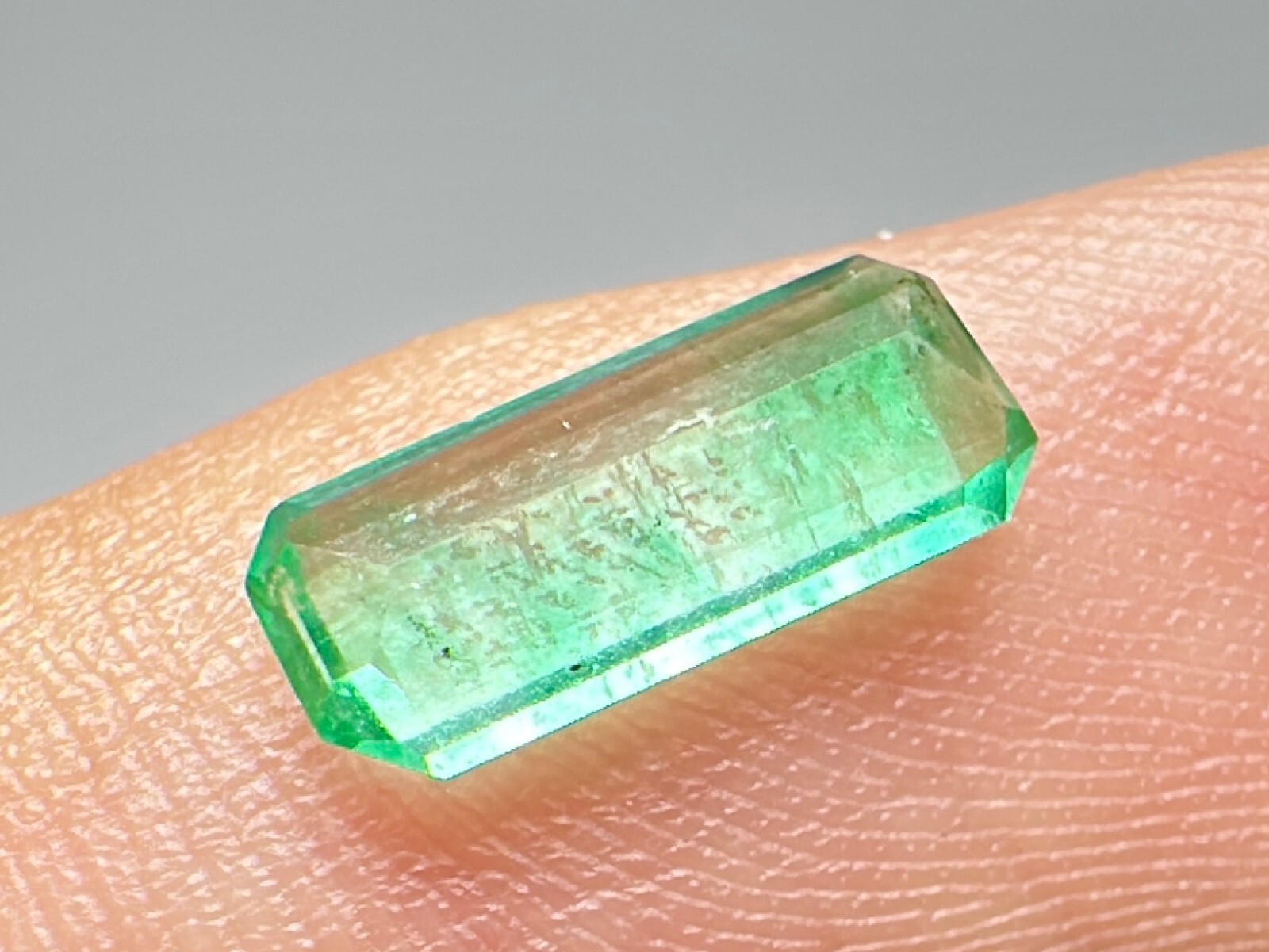 0.50 Ct WOW Top Green Eye Clean Emerald Cut Gemstone From Pakistan.