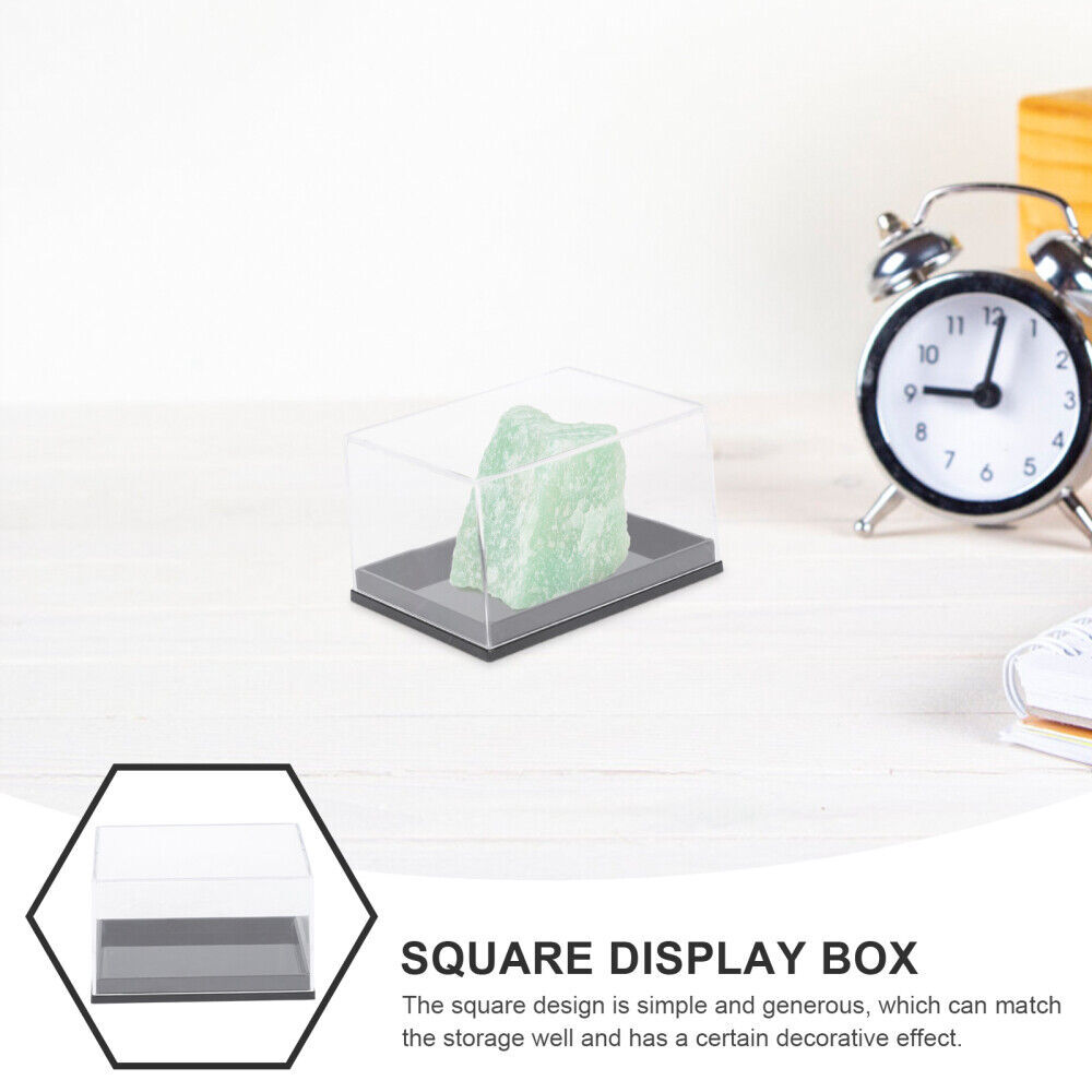 6pcs Transparent Boxes Plastic Showing Boxes Mineral Specimen Box for Shop Home