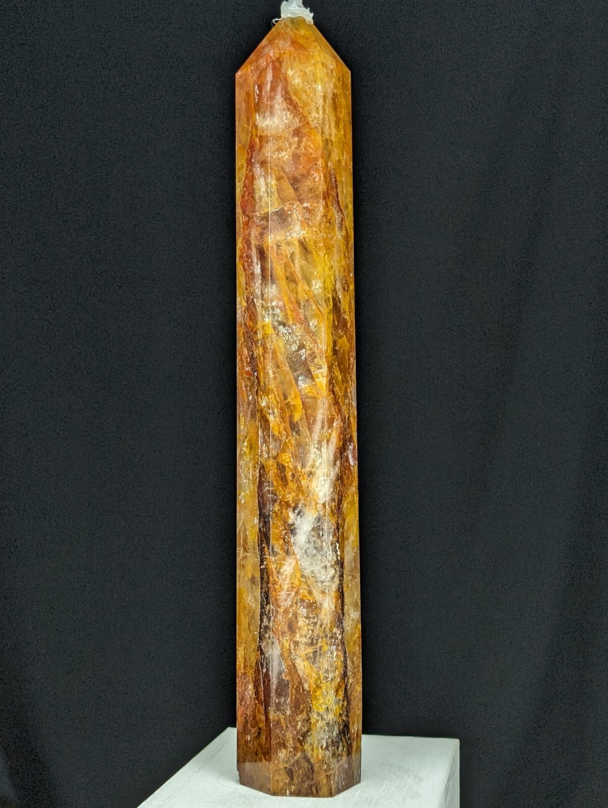 Golden Healer Tower Point Crystal Large Big Tall Gemstone Wand Chakra