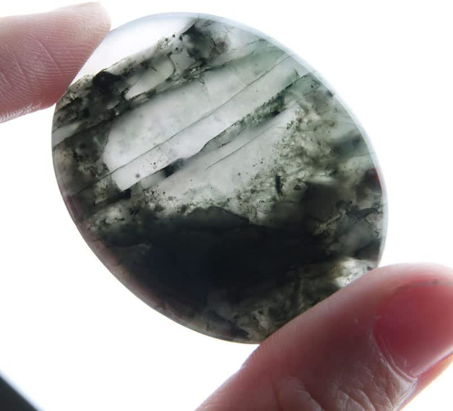 2Pcs Bloodstone Jasper Palm Stone Rock Crystal Healing Reiki Polished Worry