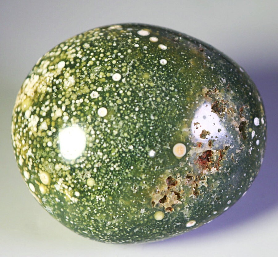 Natural Round Eye Ocean Jasper Agate Quartz Crystal Palm Stone Mineral Specimen