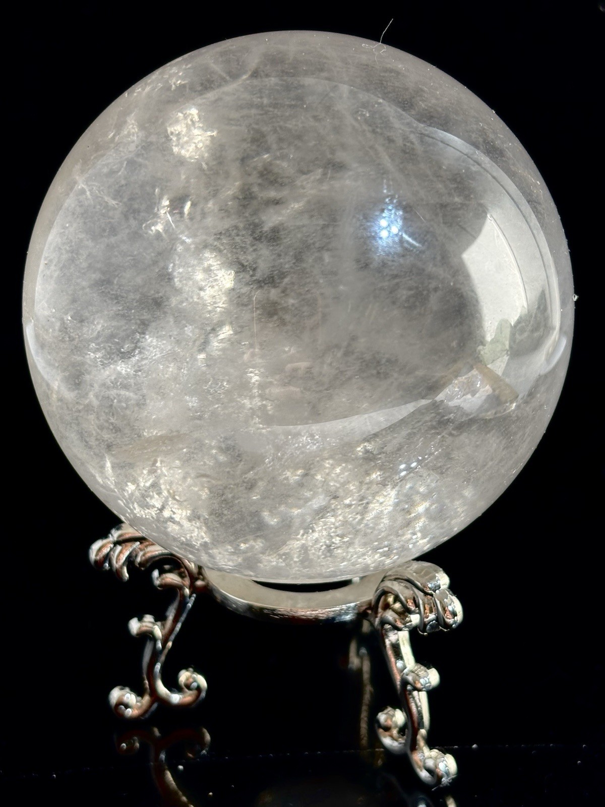 Large 1.065LB Clear Quartz Crystal Ball Sphere High Clarity Beautiful Gem Stone