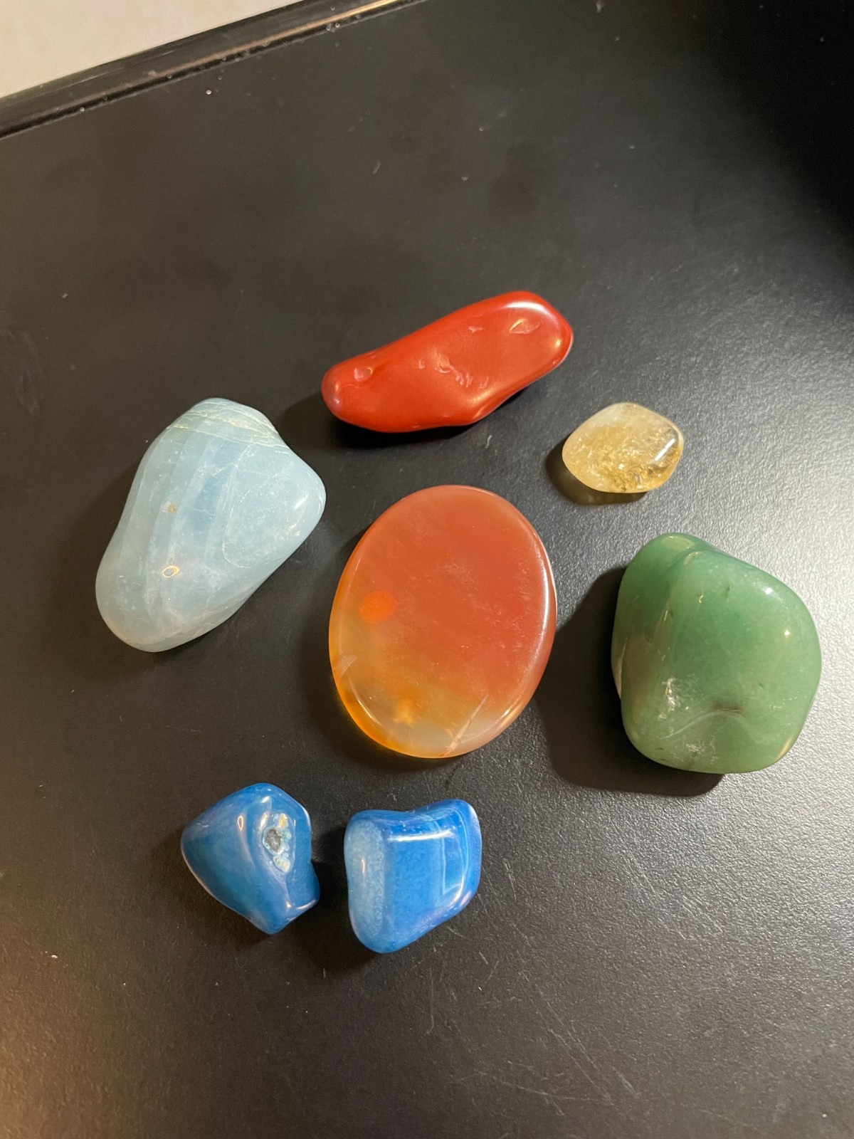 Set of Polished Tumbled Chakra Healing Stones Various Collection 7-Pieces