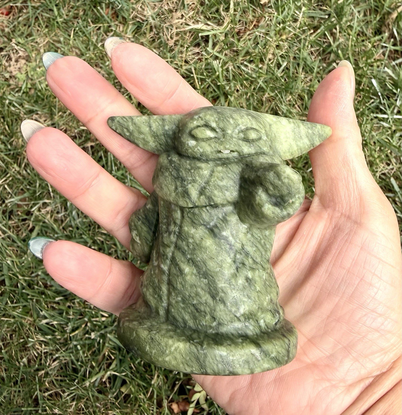 Wholesale Lot 6 Pcs Natural Nephrite Jade Baby Yoda 8cm Healing Energy