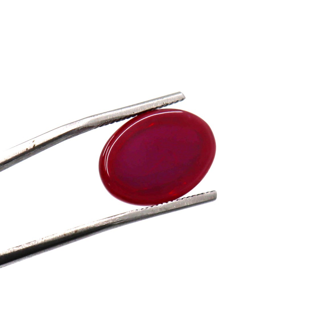 14-15 Ct 6 Rays Natural Red Star Ruby Oval Cabochon Certified Loose Gemstone