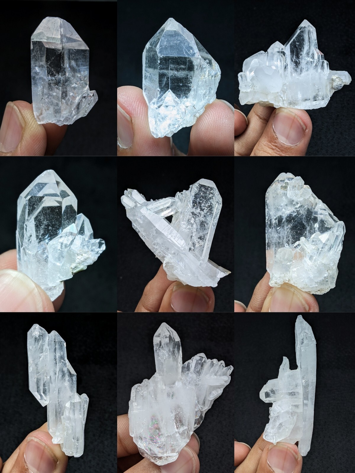 Quartz Clusters With Nice Termination ( 9 Pcs Lot)From Balochistan Pakistan