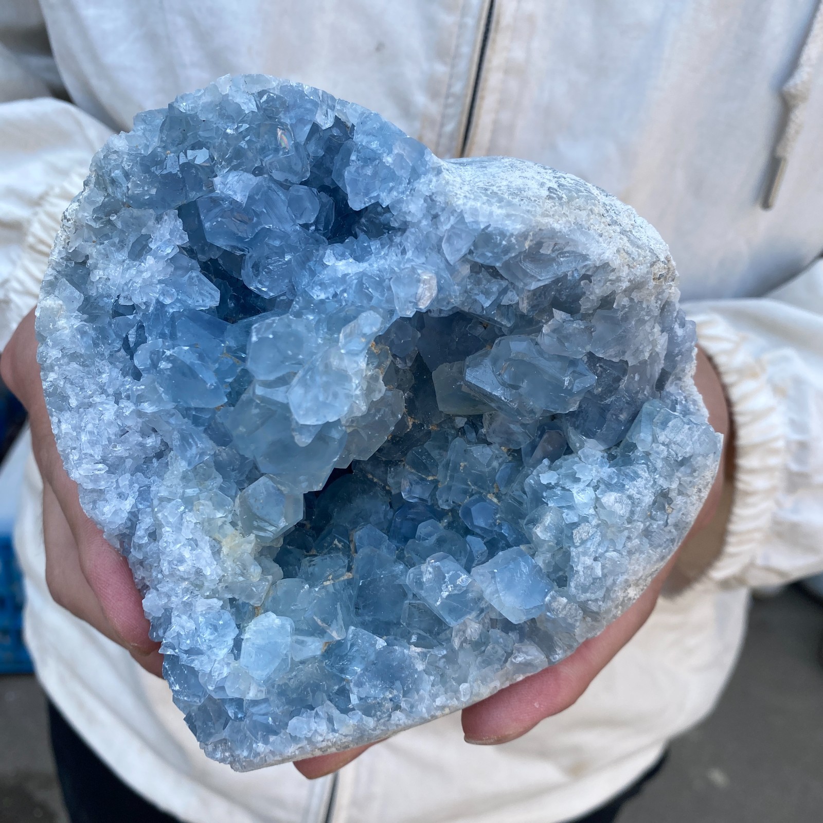 3.9LB Celestite Cluster Blue Geode Crystal Rock Yoga Meditation Reiki Decor