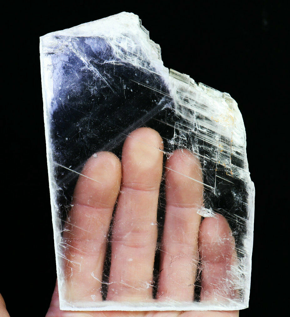 219g Natural Clear Selenite Slab Healing Quartz Crystal Reiki Gypsum Specimen