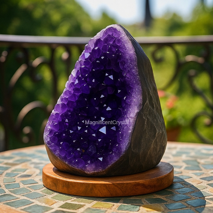 Amethyst Geode Cluster Purple Phantom Quartz Crystal Healing Reiki Art Decor