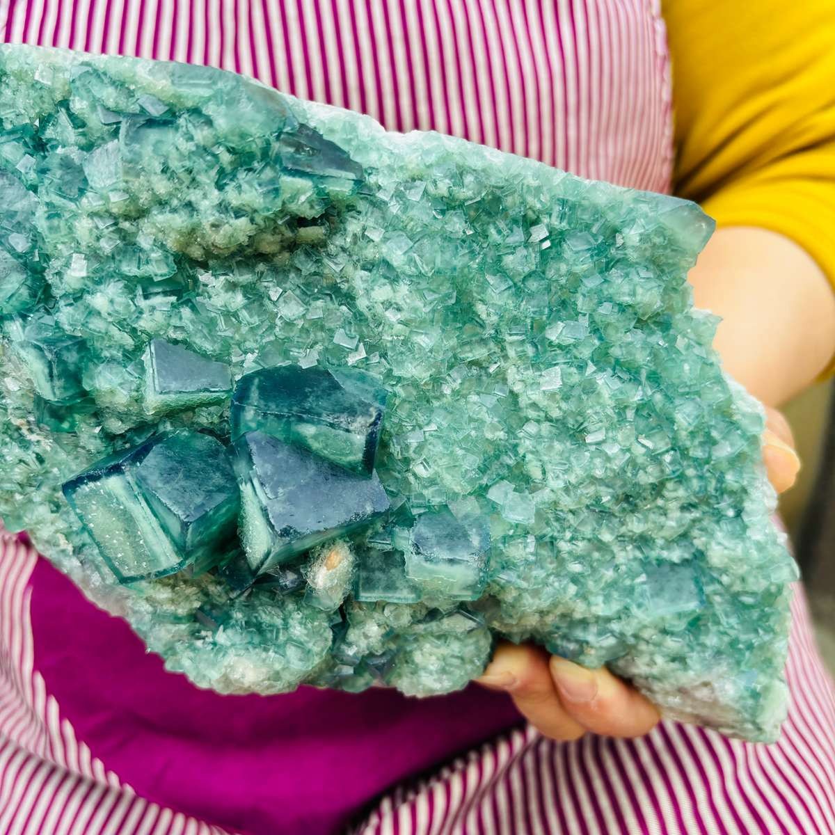 5.94LB Natural Fluorite Cluster Crystal Mineral Specimen Energy Reiki Healing