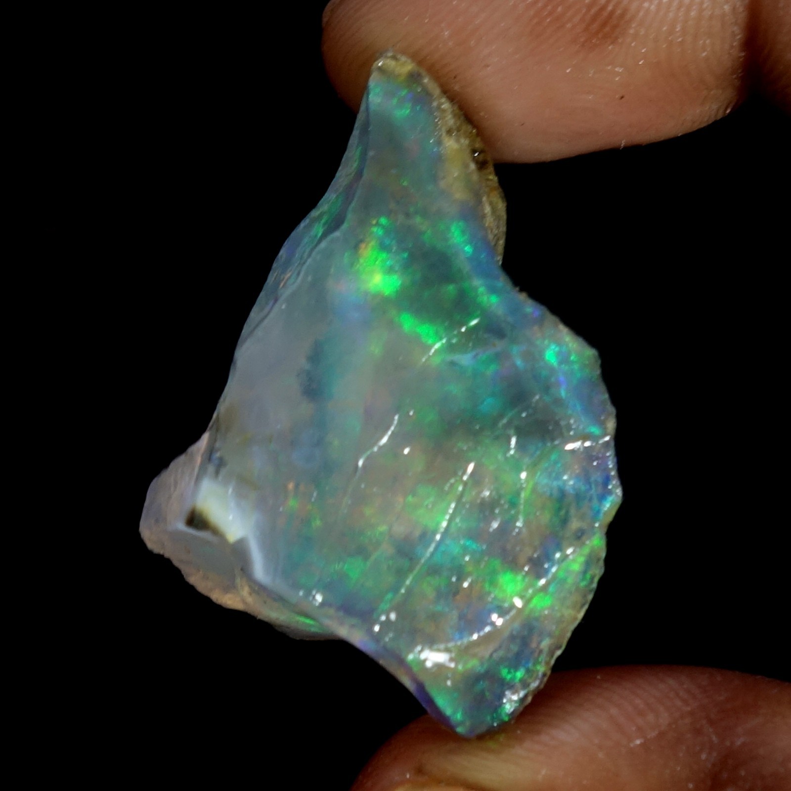 AA+ Ethiopian Oli Opal Rough Entreated Welo Opal Multi Fire Color Flash 54.50Cts