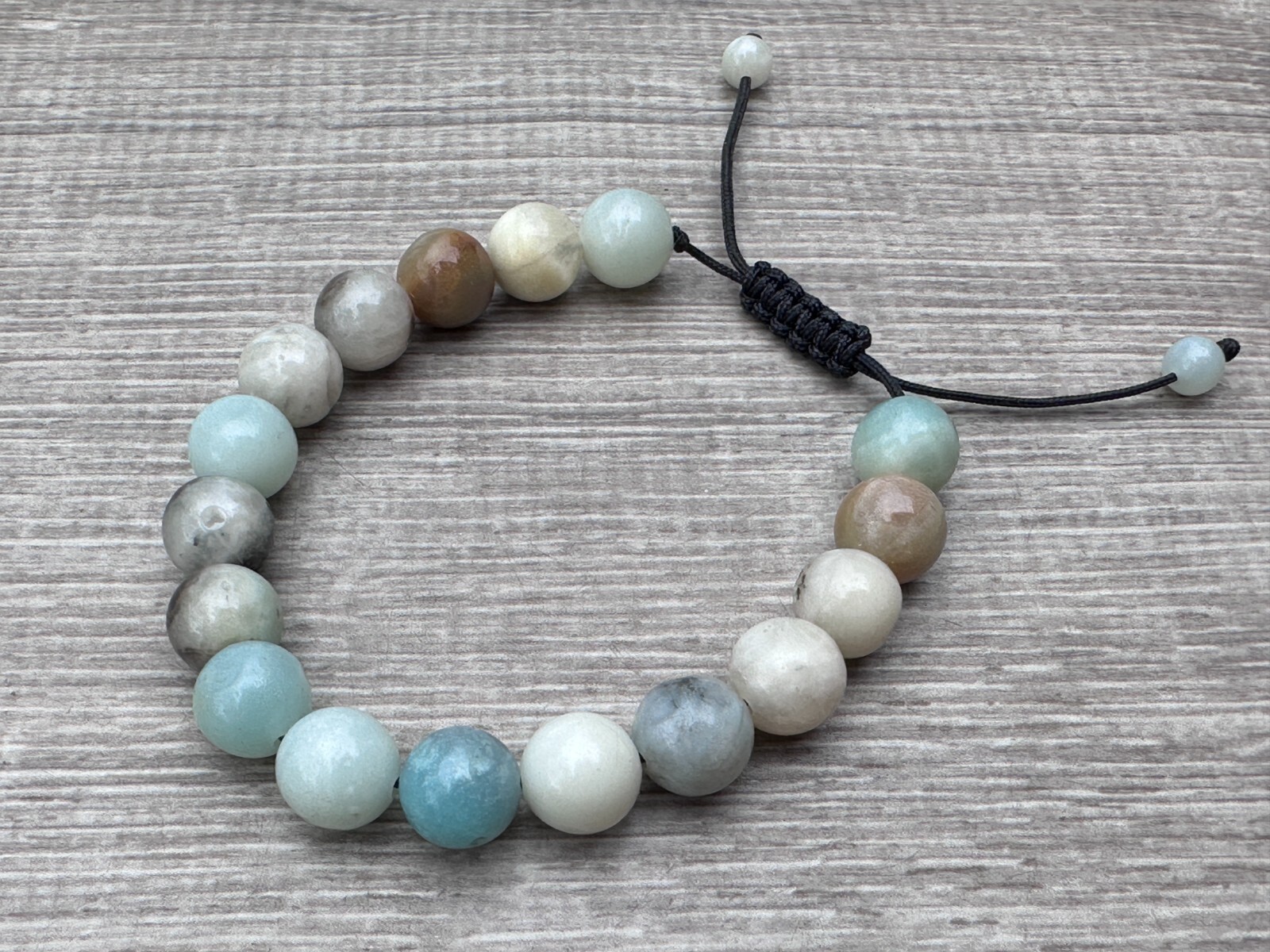 Grade A++ Amazonite Mixed Crystal Bead Adjustable Bracelet 10mm, Wholesale Lot