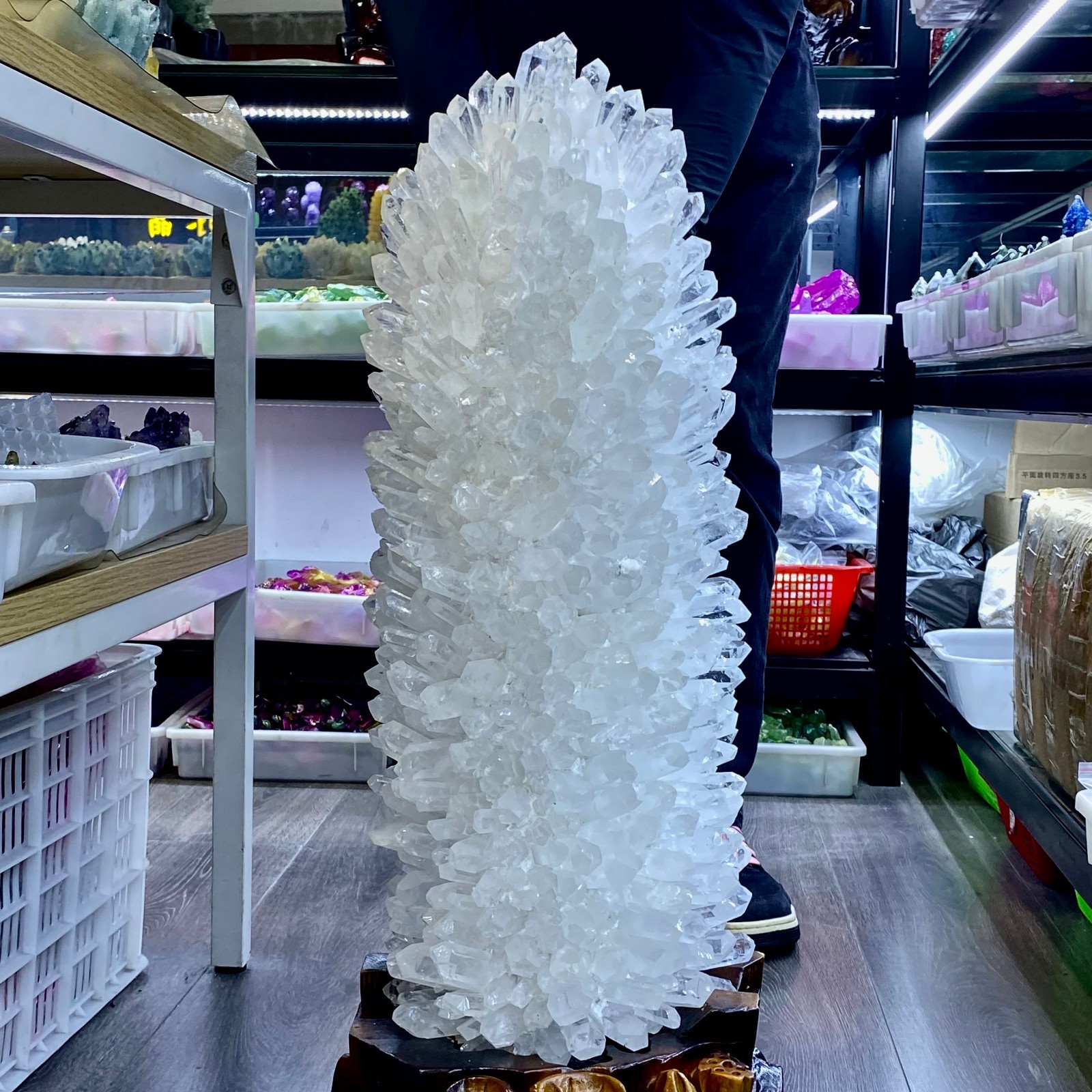 75LB New find white phantom quartz crystal cluster mineral sample