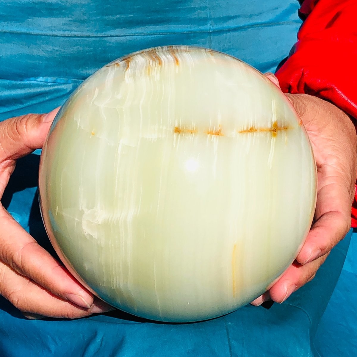 9.17LB Natural Afghan Jade Sphere Polished Crystal Healing Ball Home Reiki