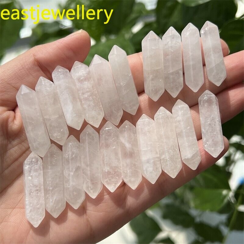 Wholesale natural clear quart obelisk quartz crystal wand double point 105pcs