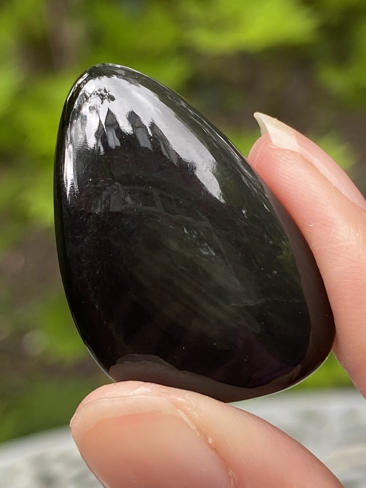 Black Cats Eye Obsidian Cabochon Power/Creative/Protective AAA 32.5ct 1008