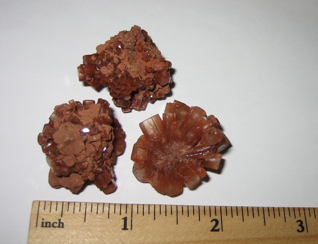 3 NATURAL ROUGH 1″- 1.1″ RED ARAGONITE CRYSTAL CLUSTERS FROM MOROCCO ~ 36.4g *1