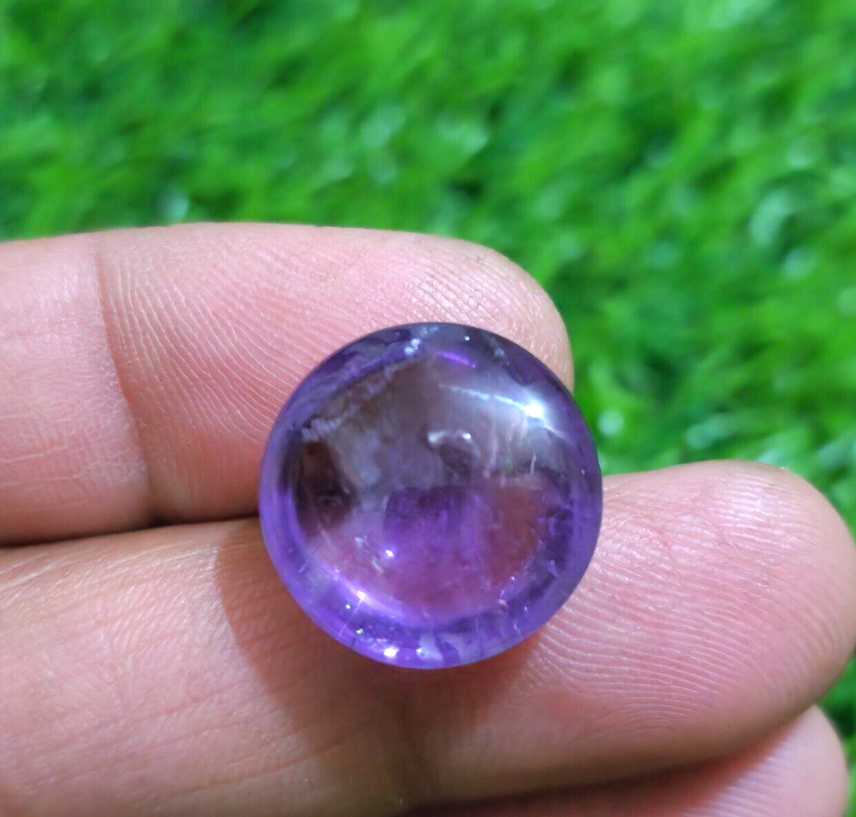 21.50 Ct Gorgeous Rare Purple Amethyst Round Cabochon Loose Gemstone For Jewelry