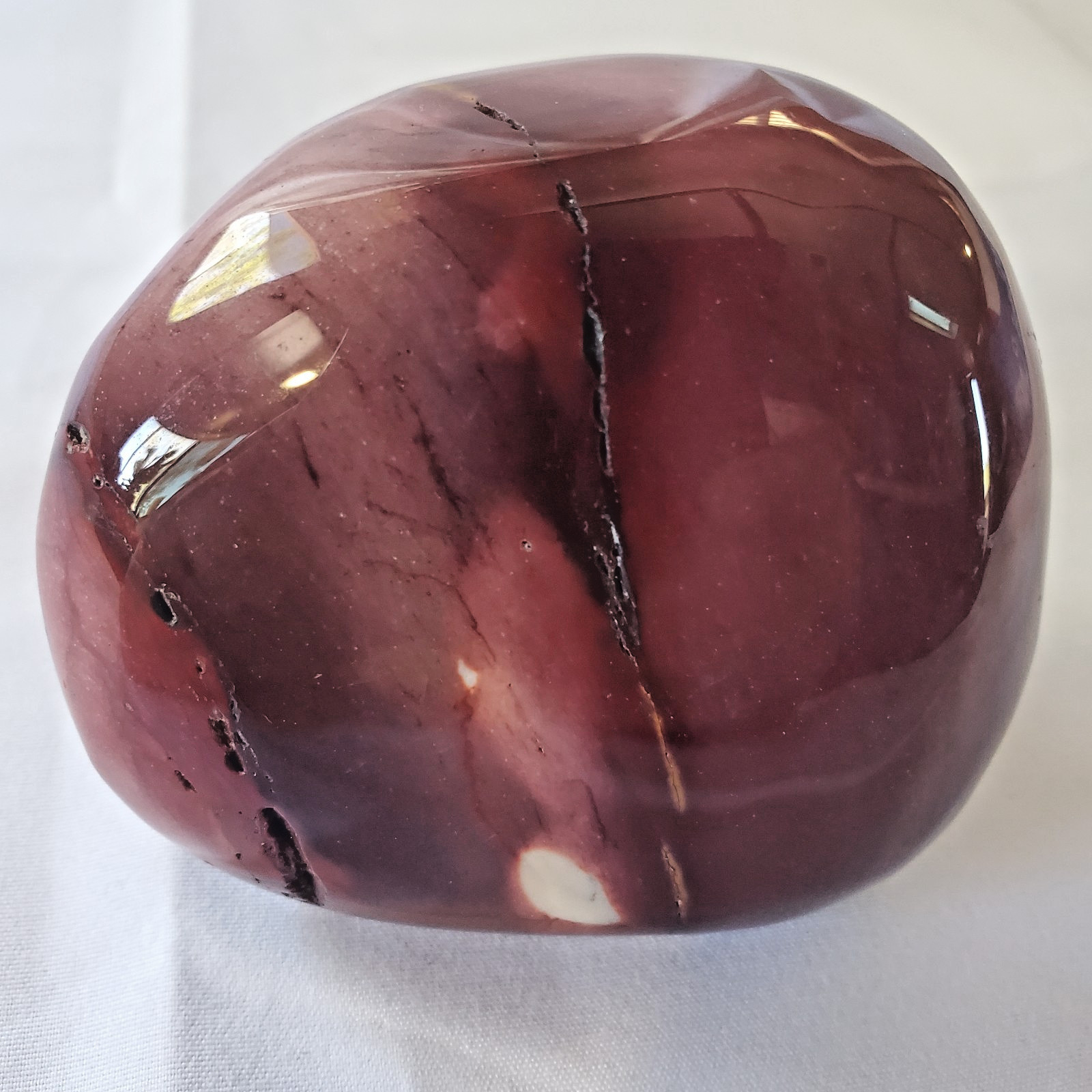 Natural Mookaite Rounded Jasper Palm Stone Australian Semi Precious Healing
