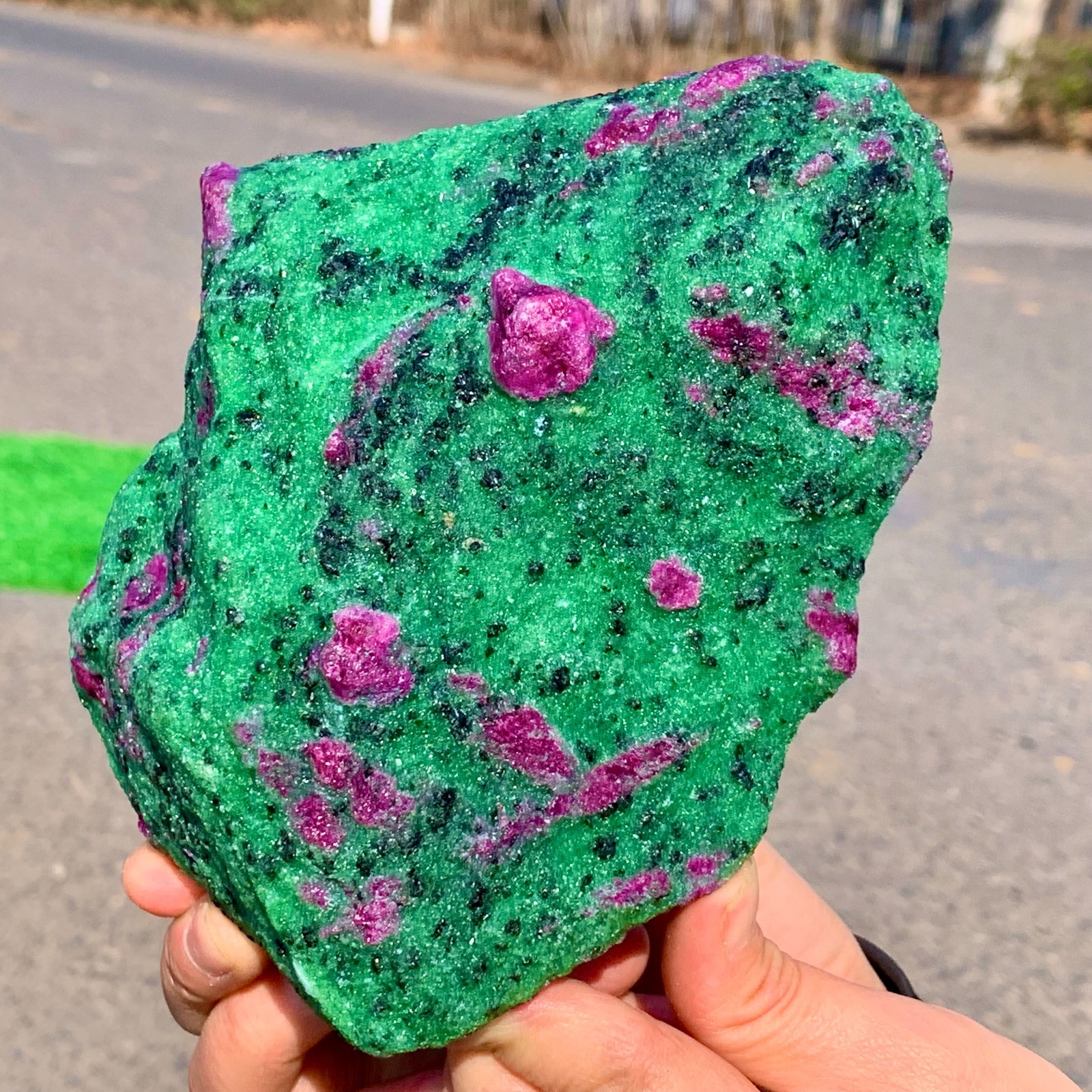 3.5LB Natural green Ruby zoisite (anylite) crystal Chakra Healing Energy