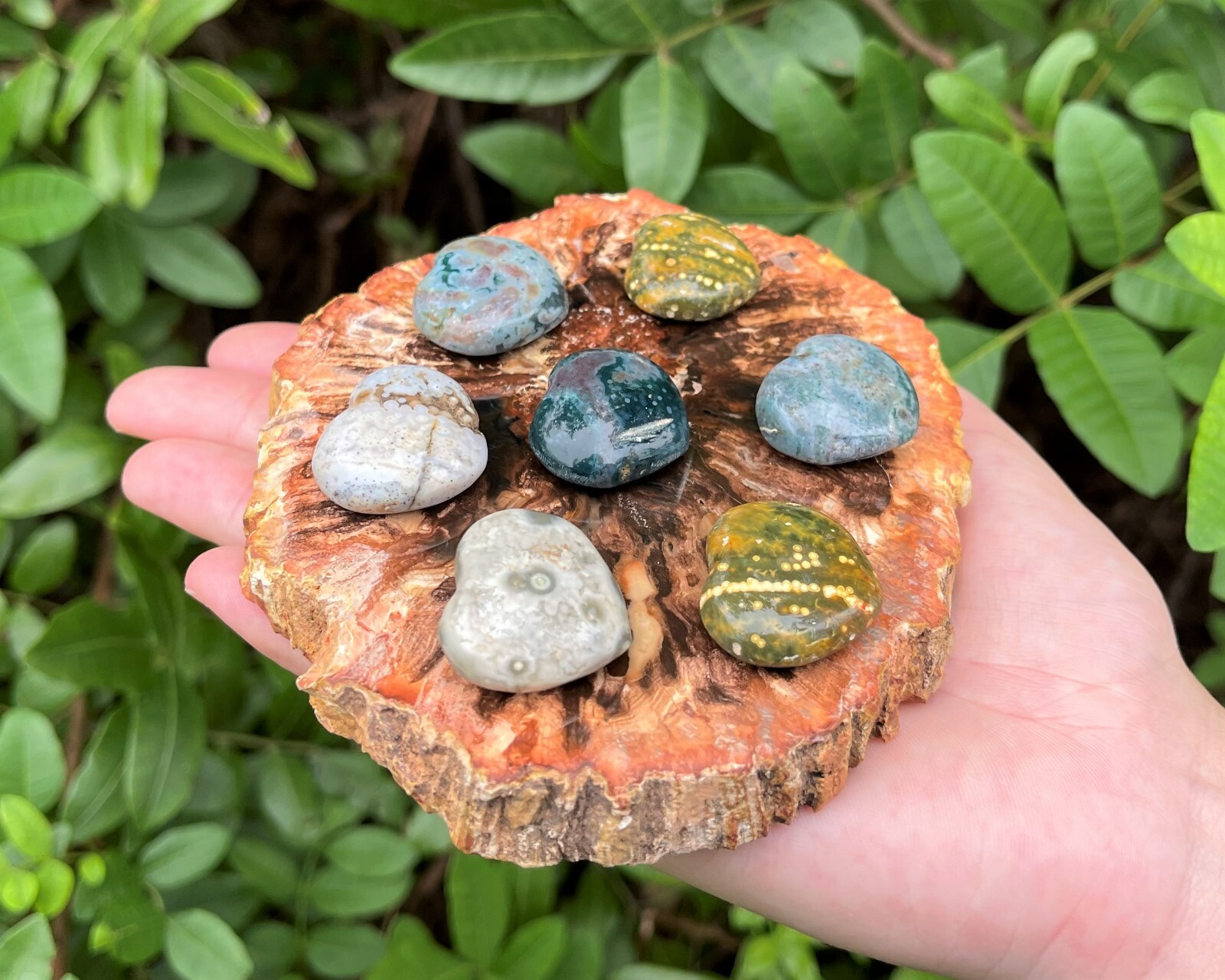 Ocean Jasper Heart: 1″ (Ocean Jasper Crystal Hearts, Natural Sea Jasper Hearts)