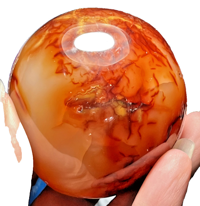 Beautiful Unique Natural Polished Red Carnelian Stone Crystal Sphere 2.5″